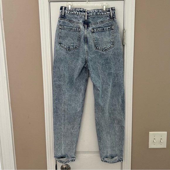 Shein High Waisted Stone Wash Distressed Jeans Blue Size S (4) - Picture 2 of 12
